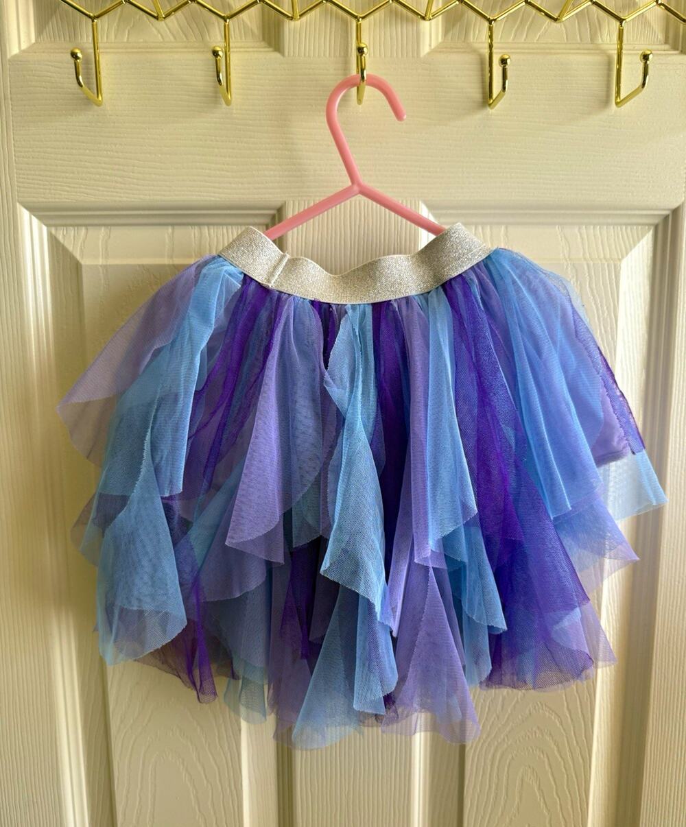 Girls Purple Blue Tulle Tutu Skirt Size 3-4Y Height 104cm